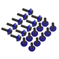 T-REX 600-700-800 - Stepped Frame Screw Set - Blue - 20 pc