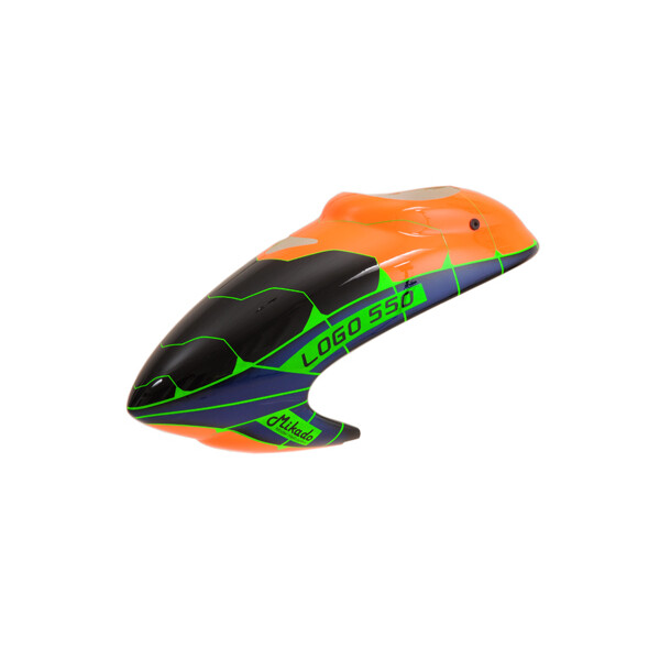 Haube LOGO 550 XX orange/blau/neon-grün