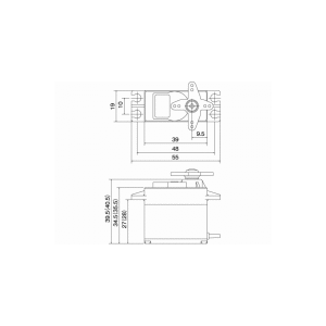 DS8325 0.15s 9.6 kg 2BB 4.8V 55g 19x39.5x39mm K/MG