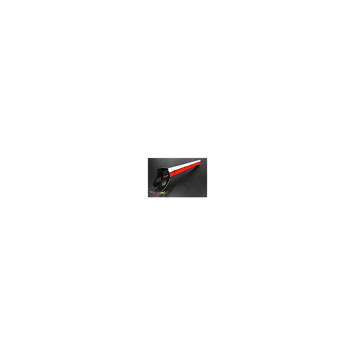 Heckrohrverkleidung Logo 480 Carbon Rot / Weiss