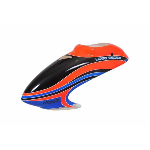 Haube LOGO 550 SX V2, neon-orange/blau