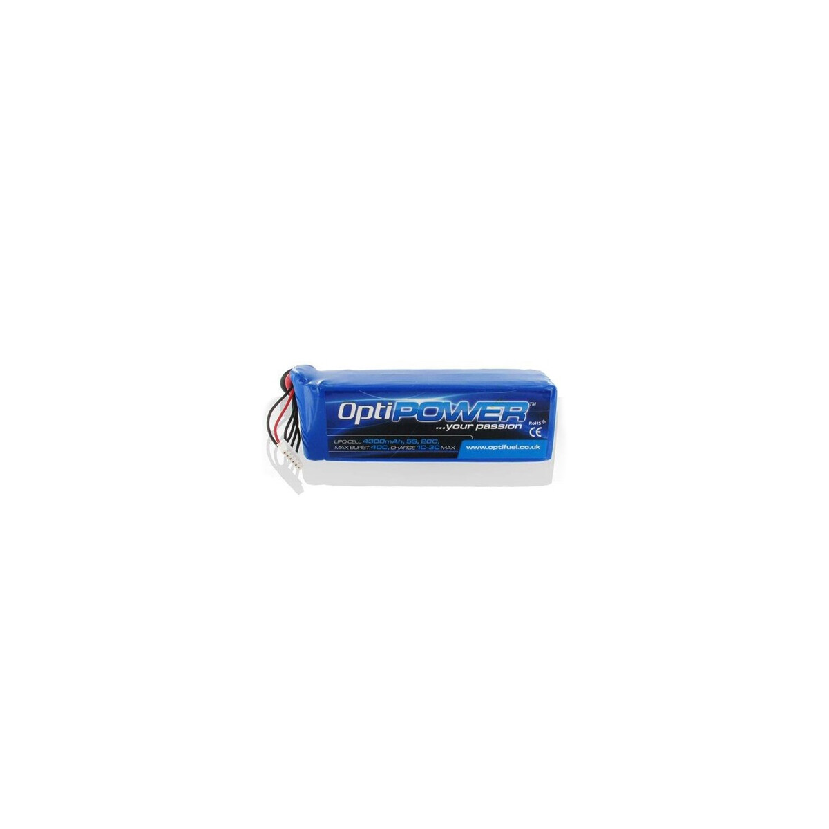 Opti Power Ultra 50C Lipo Cell Battery 4300mAh 5S 50C