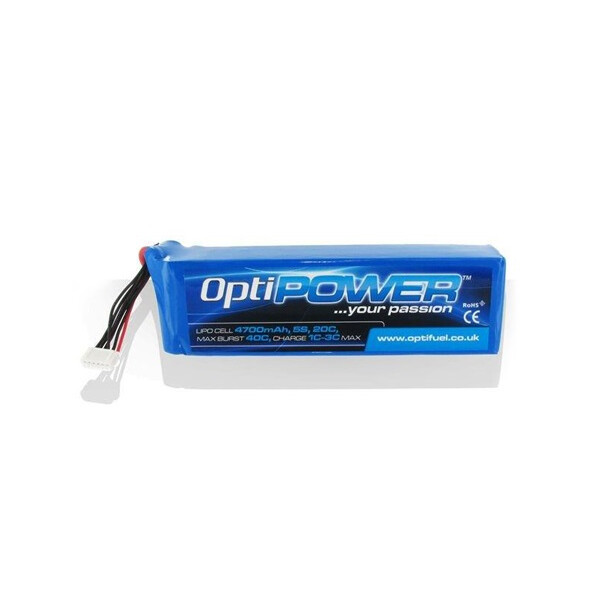 OptiPower Ultra 50C Lipo Cell Battery 4700mAh 5S 50C