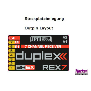 DUPLEX 2.4EX Empfänger REX 7 A40 mit 400mm langen Antennen