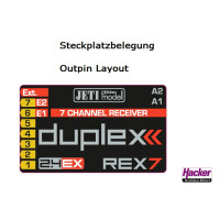 DUPLEX 2.4EX Empfänger REX 7 A40 mit 400mm langen Antennen