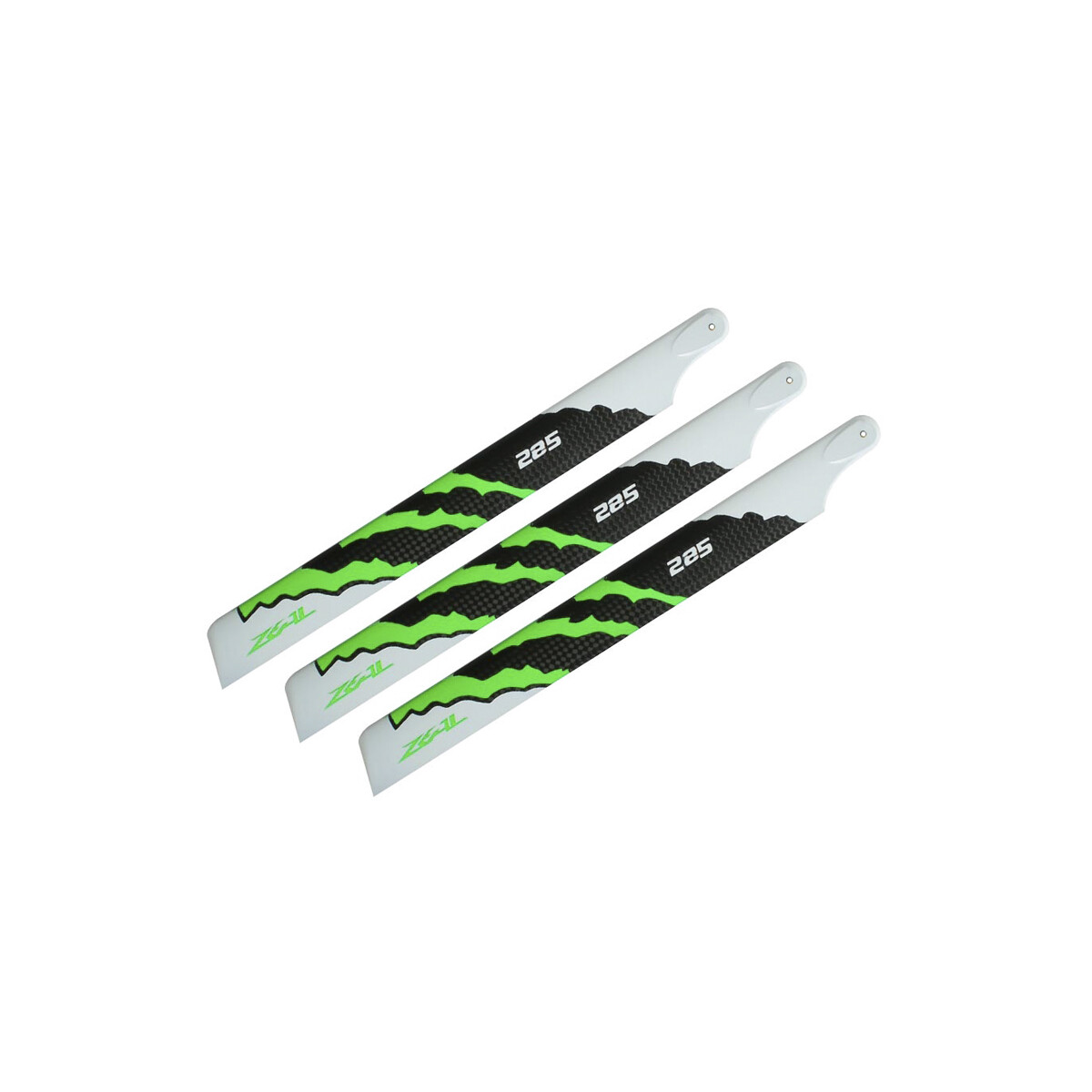 ZEAL ENERGY 3-Blade Carbon Fiber Main Blades 285mm (Green)