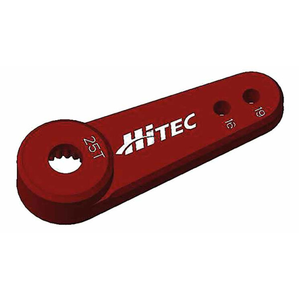 Hitec Abtriebshebel Metall rot einarmig 25Verz. (R-ML25)