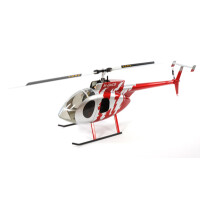 Hughes 500 Scale-Rumpf, rot/silber für LOGO 600/600SE