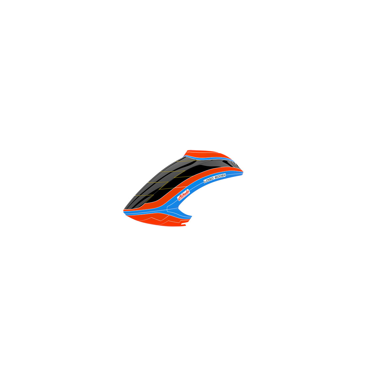 Haube LOGO 600 SX V3, neon-orange/blau
