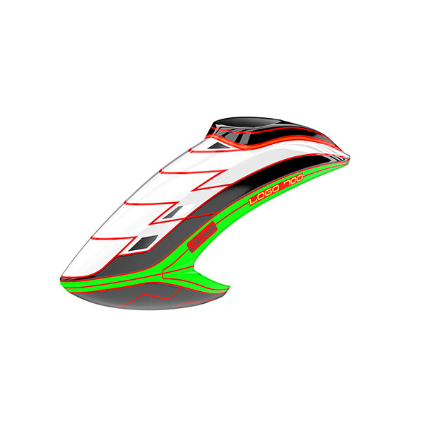 Haube LOGO 700, weiß/schwarz/neon-grün