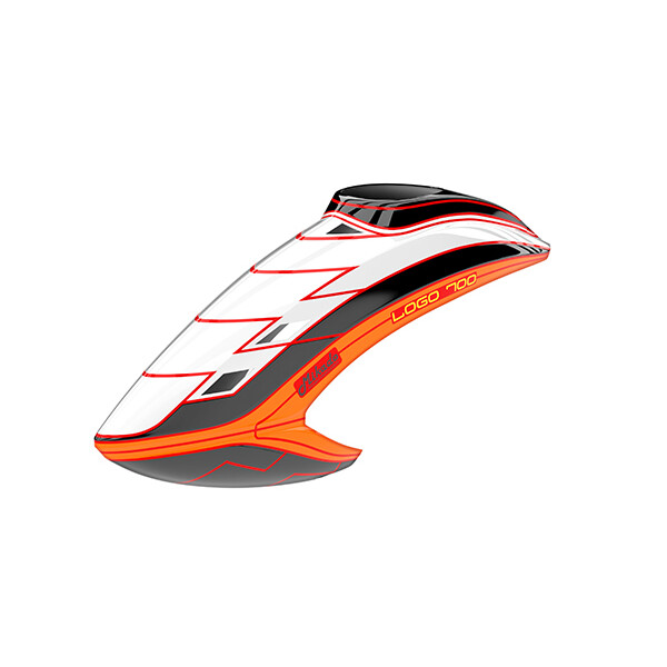 Haube LOGO 700, weiß/schwarz/neon-orange